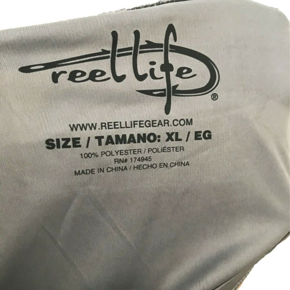SOLD🔥NWT Reel Life LS T-Shirt Gray Patriotic Hook - Picture 3 of 8